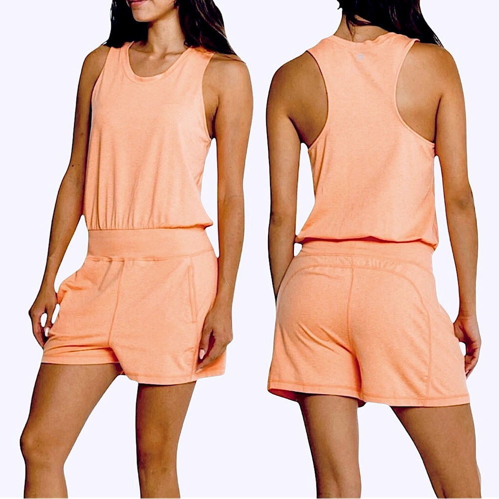 NWT SWEATY BETTY Gary Sleeveless Romper - Size M - Tangerine Color